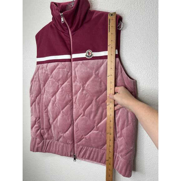NWT Moncler Purple & Pink Mixed Media Sleeveless Velvet Short Vest L - Picture 15 of 15
